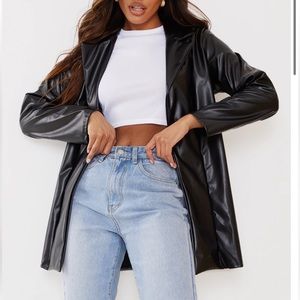 Faux Leather Blazer Size 6